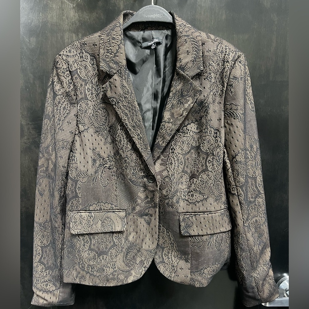 Rafaella Black and Nude/Brown Patterned Blazer